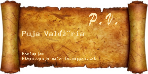 Puja Valéria névjegykártya